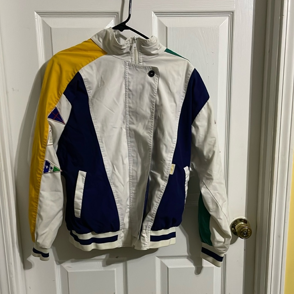 Vintage 80s 90s Nautical colorblock Jacket Bright size M